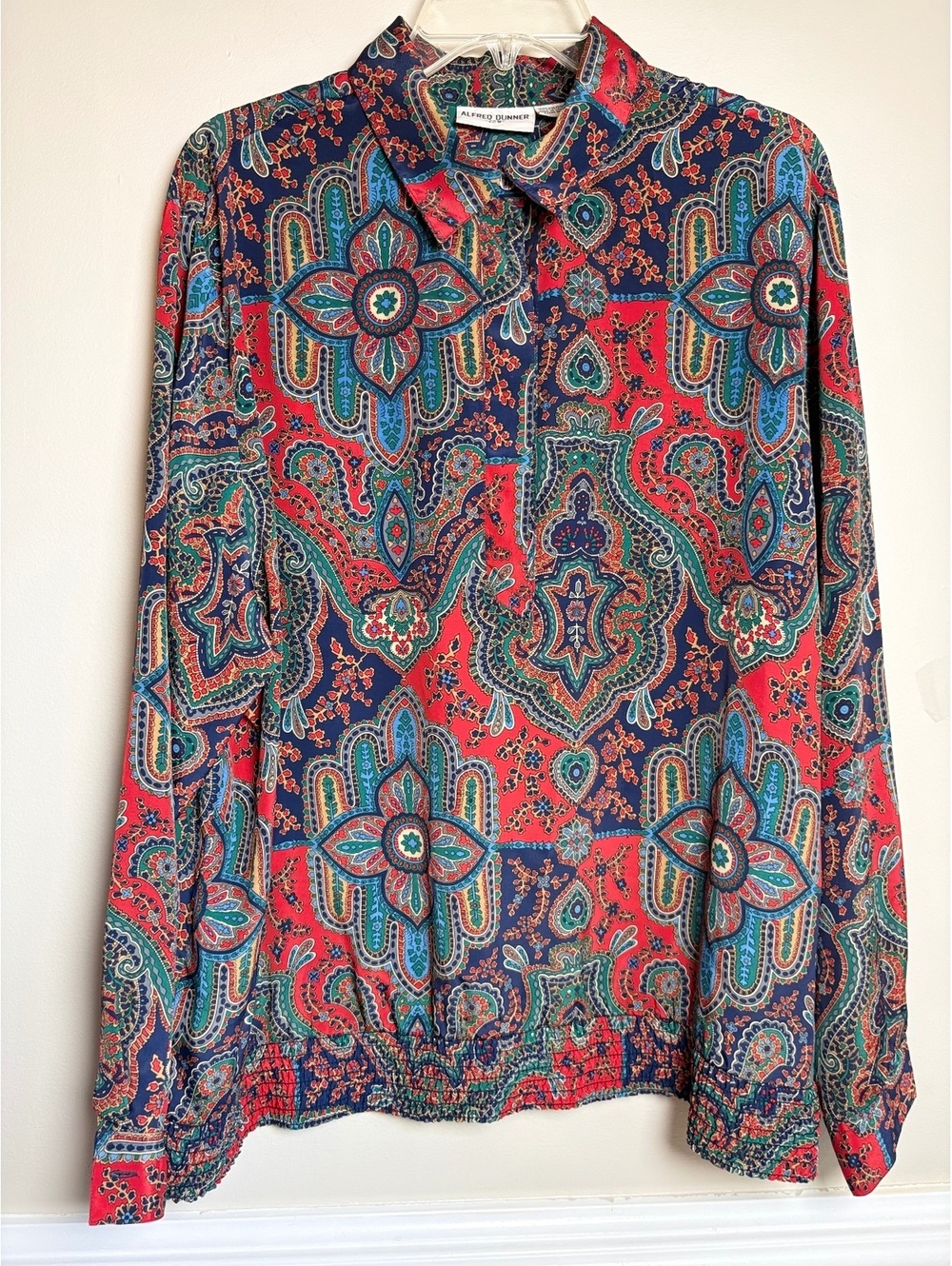 Fall Paisley Blouse with Elastic Band Waist 22W